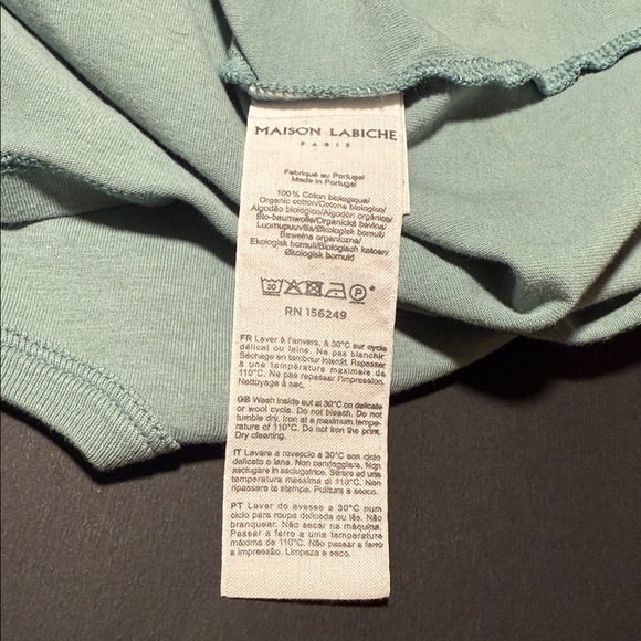 Maison Labiche Short Sleeve Tee - Light Green Poiteau 100% organic cotton XS - Picture 4 of 7